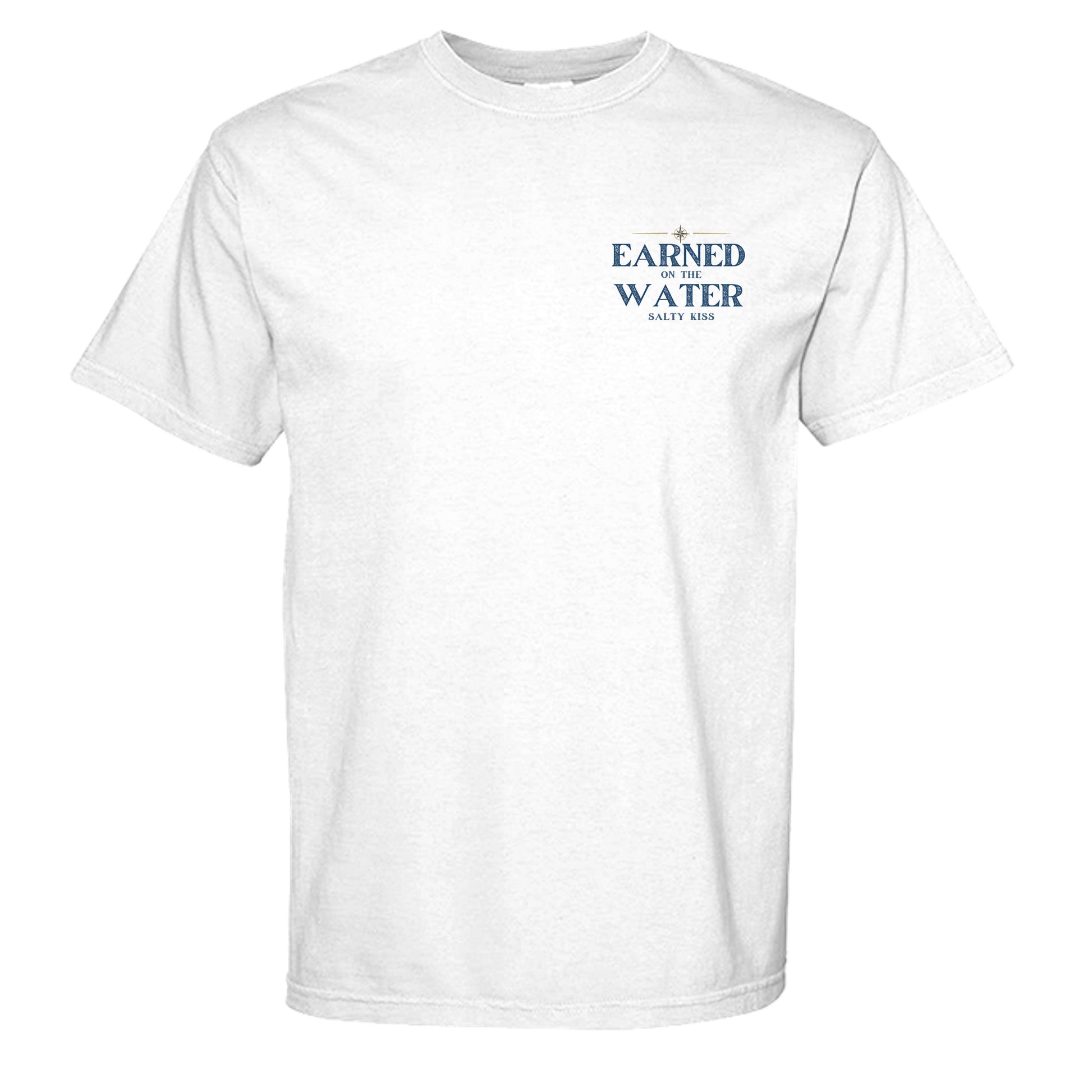 Men’s Fishing Tee – Earned on the Water Yellowfin Tuna by Salty Kiss coastal apparel