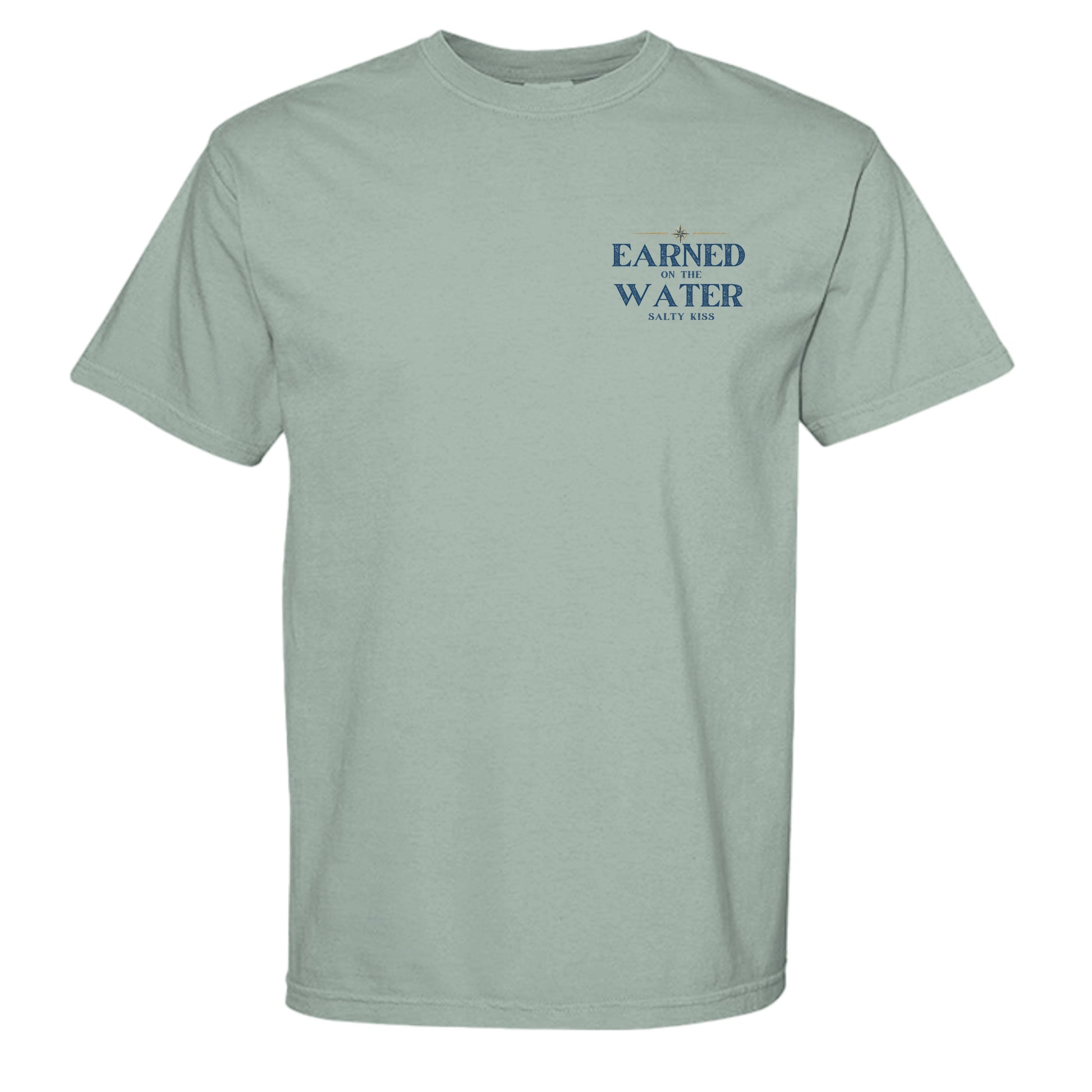 Men’s Fishing Tee – Earned on the Water Yellowfin Tuna by Salty Kiss coastal apparel