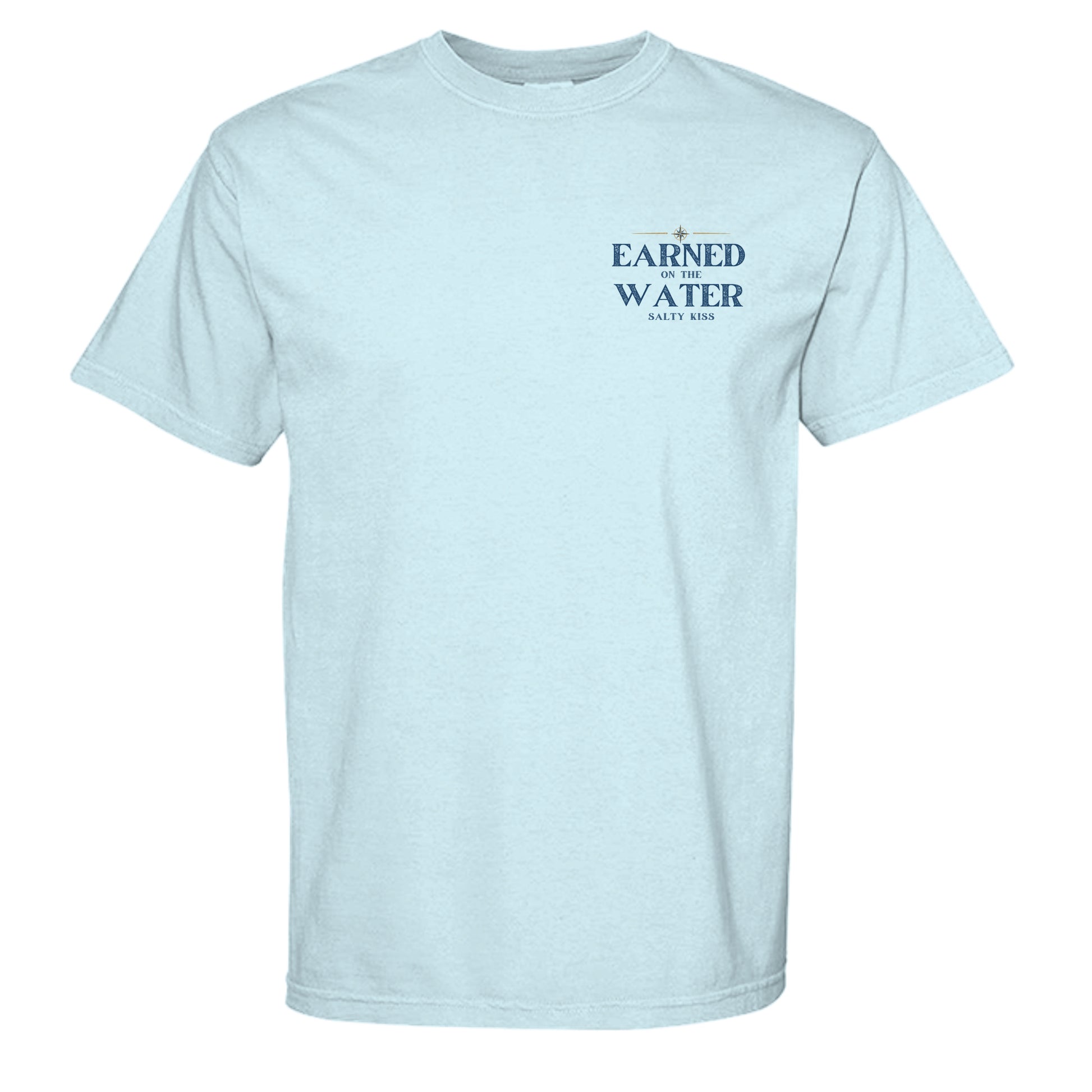 Men’s Fishing Tee – Earned on the Water Yellowfin Tuna by Salty Kiss coastal apparel