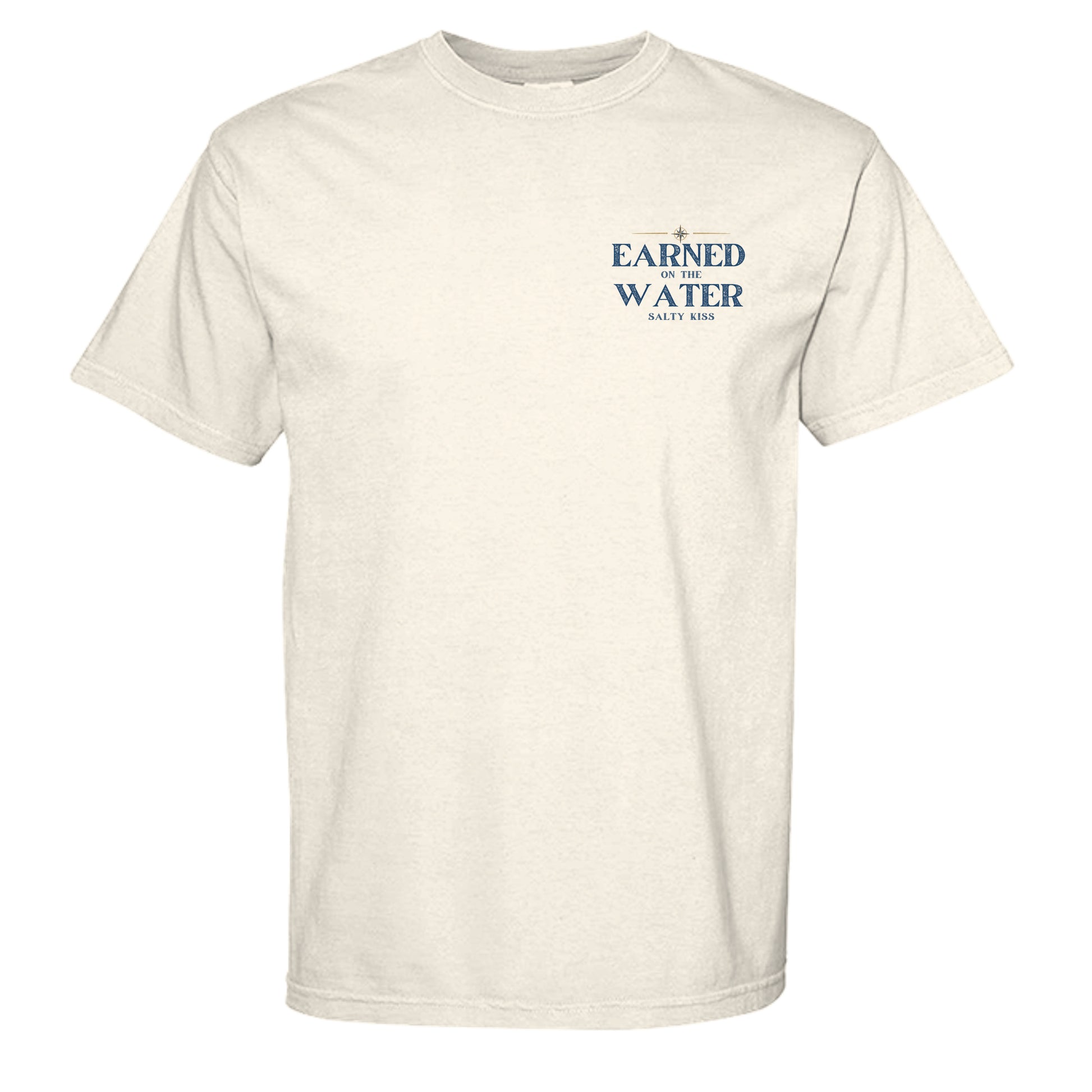 Men’s Fishing Tee – Earned on the Water Mahi-Mahi by Salty Kiss coastal apparel