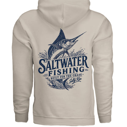 Men's Fishing Hoodie - Built for the Chase by Salty Kiss coastal apparel