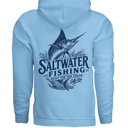 Men's Fishing Hoodie - Built for the Chase by Salty Kiss coastal apparel