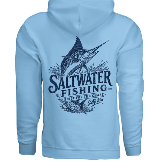 Men's Fishing Hoodie - Built for the Chase by Salty Kiss coastal apparel