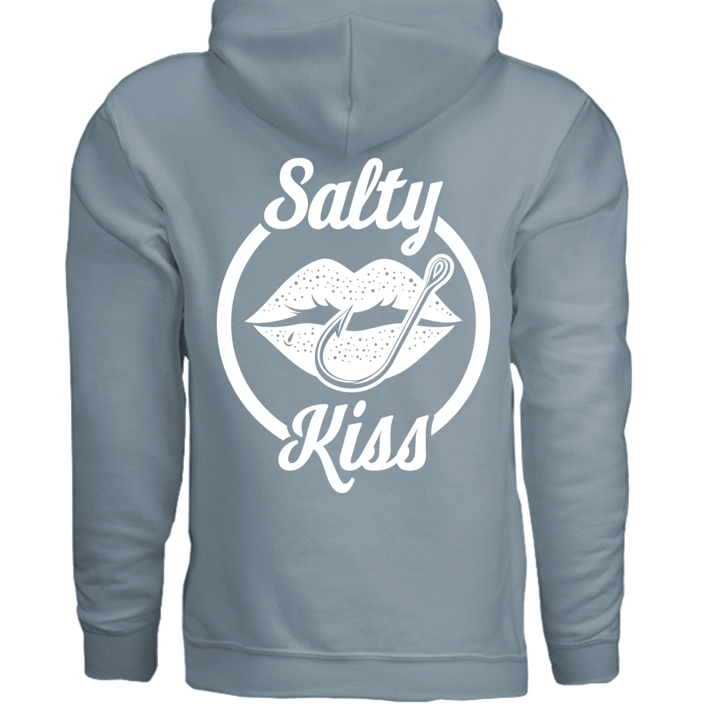 Unisex Hoodie - Salty Kiss White Logo by Salty Kiss coastal apparel