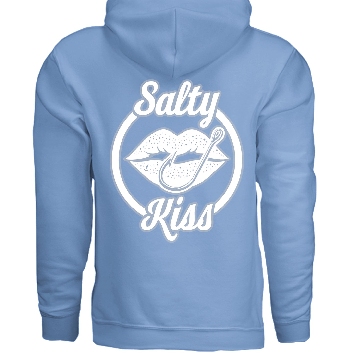 Unisex Hoodie - Salty Kiss White Logo by Salty Kiss coastal apparel