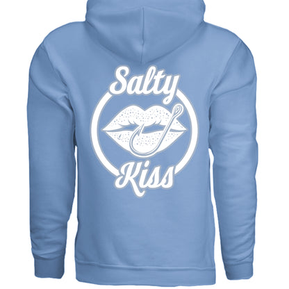 Unisex Hoodie - Salty Kiss White Logo by Salty Kiss coastal apparel