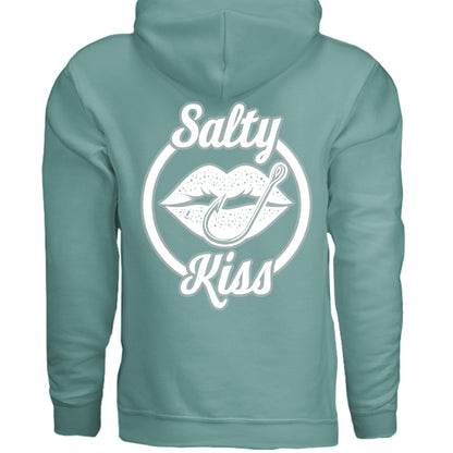 Unisex Hoodie - Salty Kiss White Logo by Salty Kiss coastal apparel