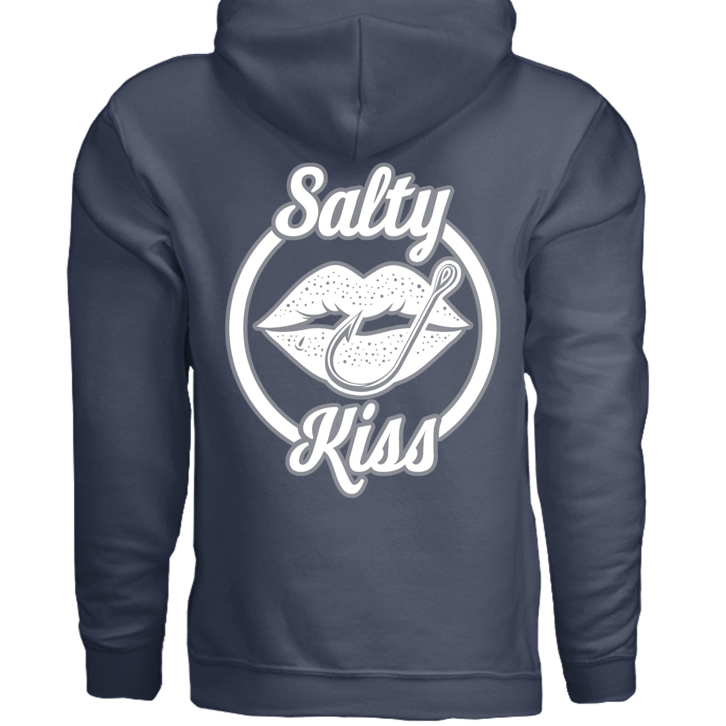 Unisex Hoodie - Salty Kiss White Logo by Salty Kiss coastal apparel