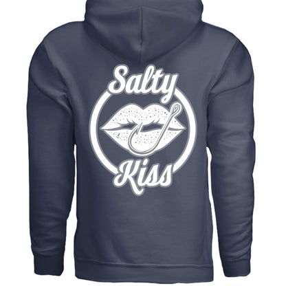 Unisex Hoodie - Salty Kiss White Logo by Salty Kiss coastal apparel
