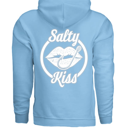 Unisex Hoodie - Salty Kiss White Logo by Salty Kiss coastal apparel