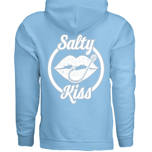Unisex Hoodie - Salty Kiss White Logo by Salty Kiss coastal apparel