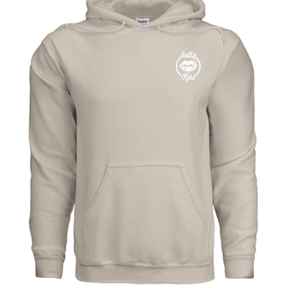 Unisex Hoodie - Salty Kiss White Logo by Salty Kiss coastal apparel