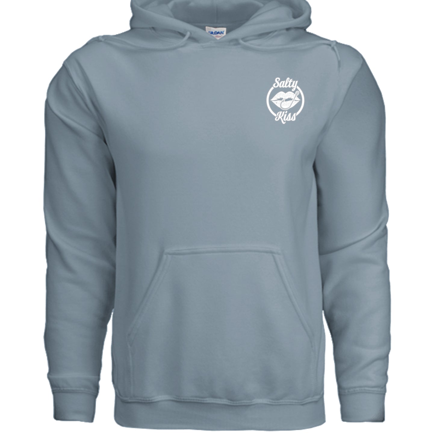Unisex Hoodie - Salty Kiss White Logo by Salty Kiss coastal apparel
