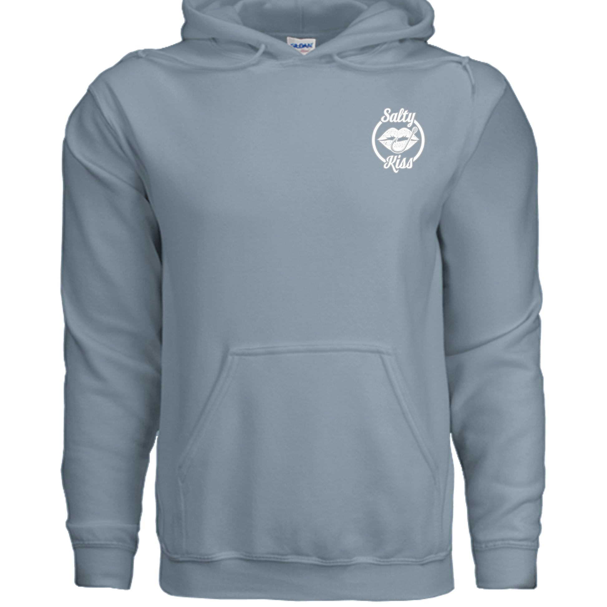 Unisex Hoodie - Salty Kiss White Logo by Salty Kiss coastal apparel