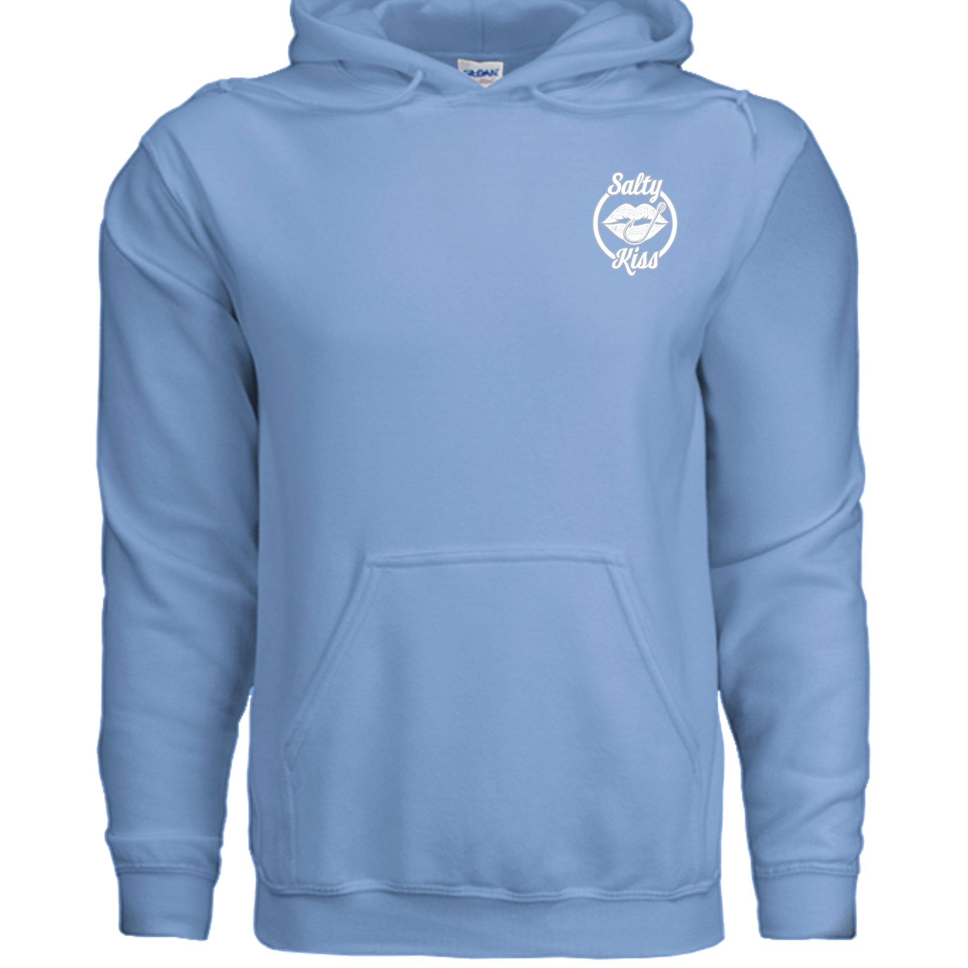 Unisex Hoodie - Salty Kiss White Logo by Salty Kiss coastal apparel