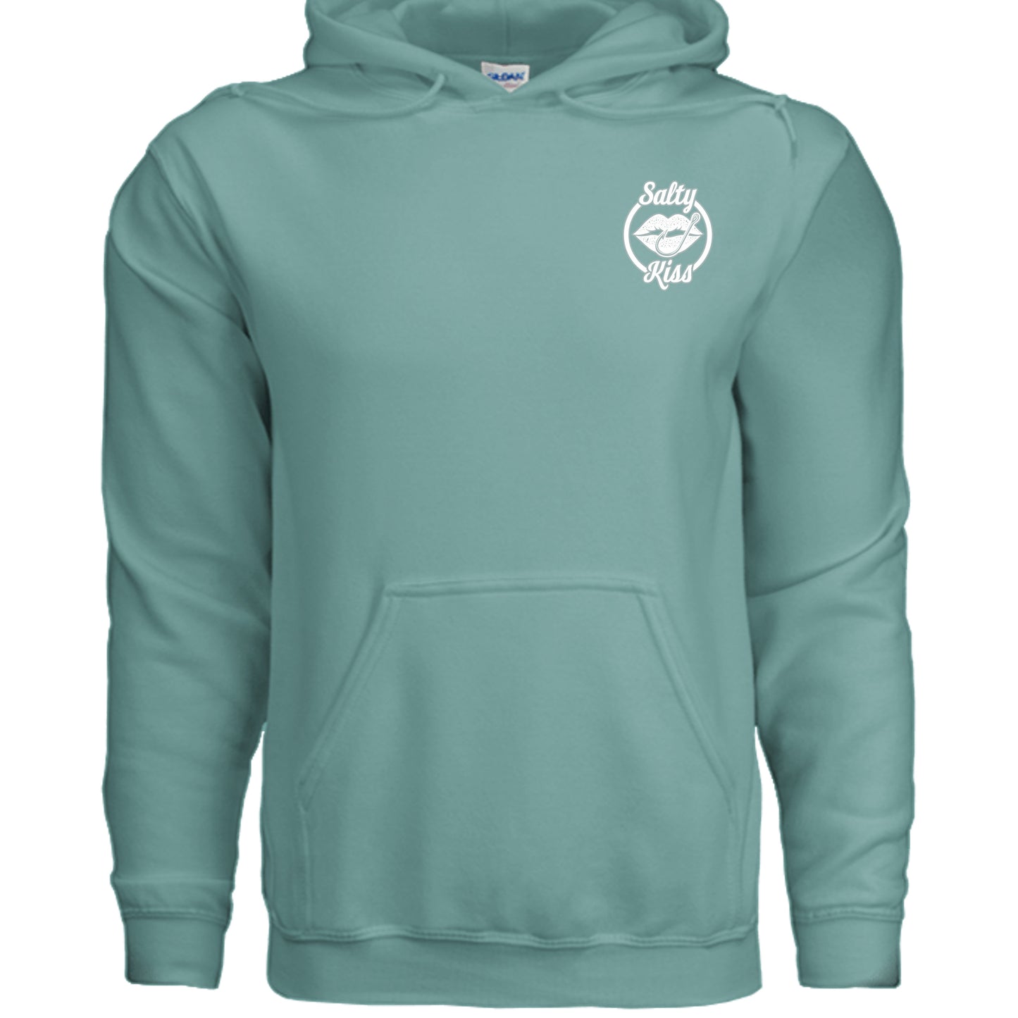 Unisex Hoodie - Salty Kiss White Logo by Salty Kiss coastal apparel
