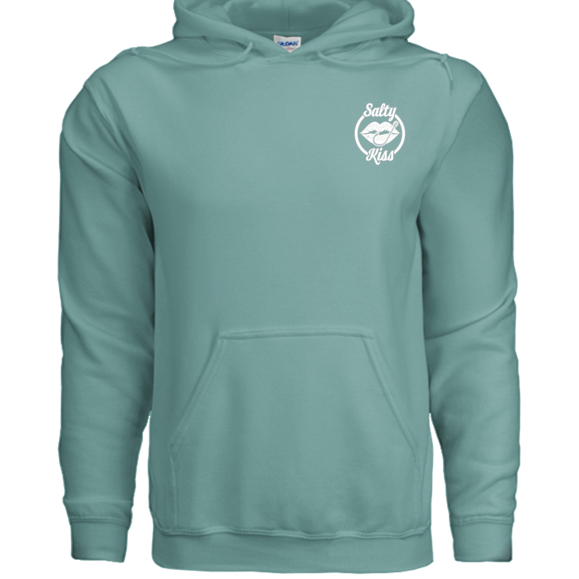 Unisex Hoodie - Salty Kiss White Logo by Salty Kiss coastal apparel