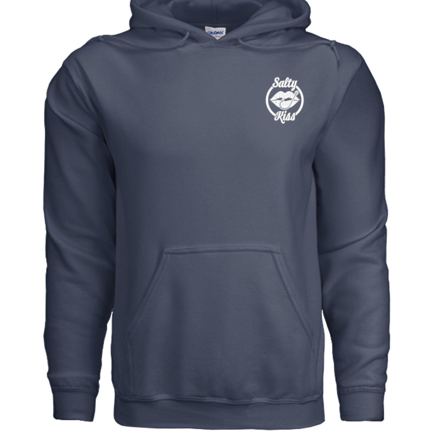Unisex Hoodie - Salty Kiss White Logo by Salty Kiss coastal apparel