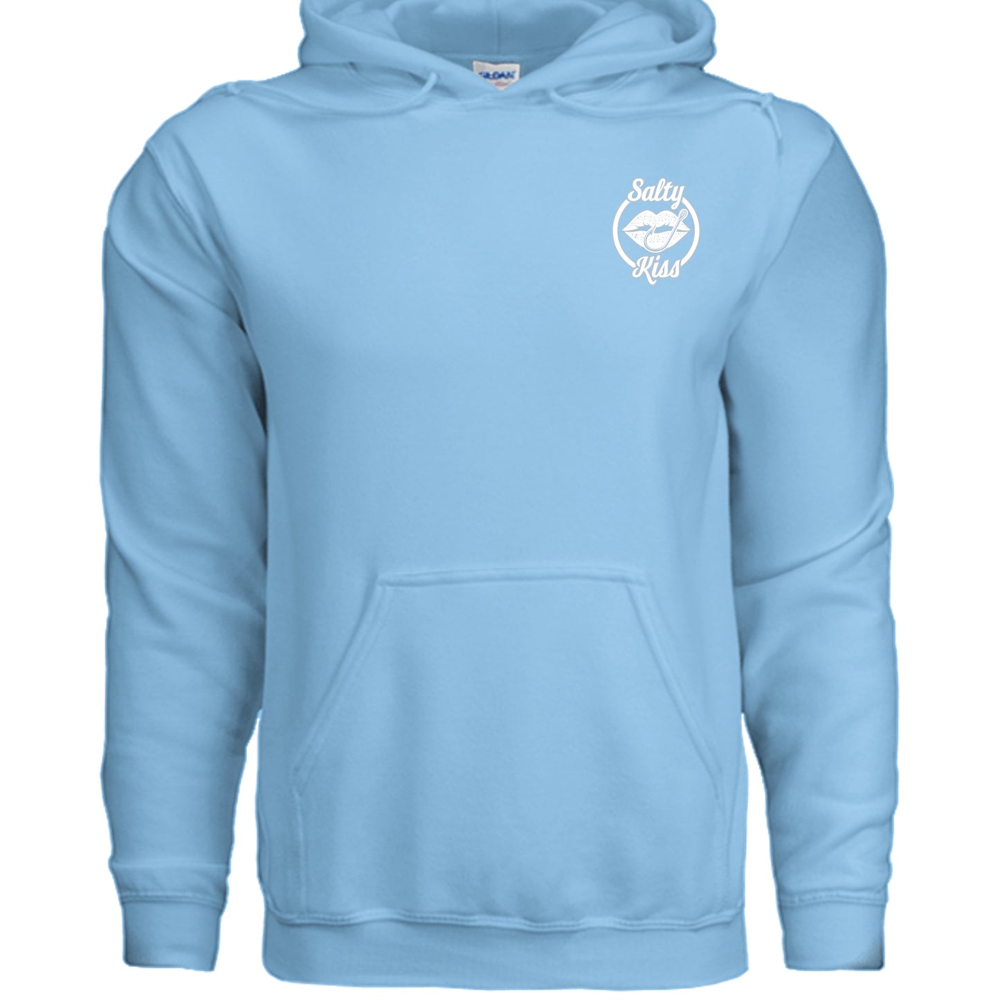 Unisex Hoodie - Salty Kiss White Logo by Salty Kiss coastal apparel