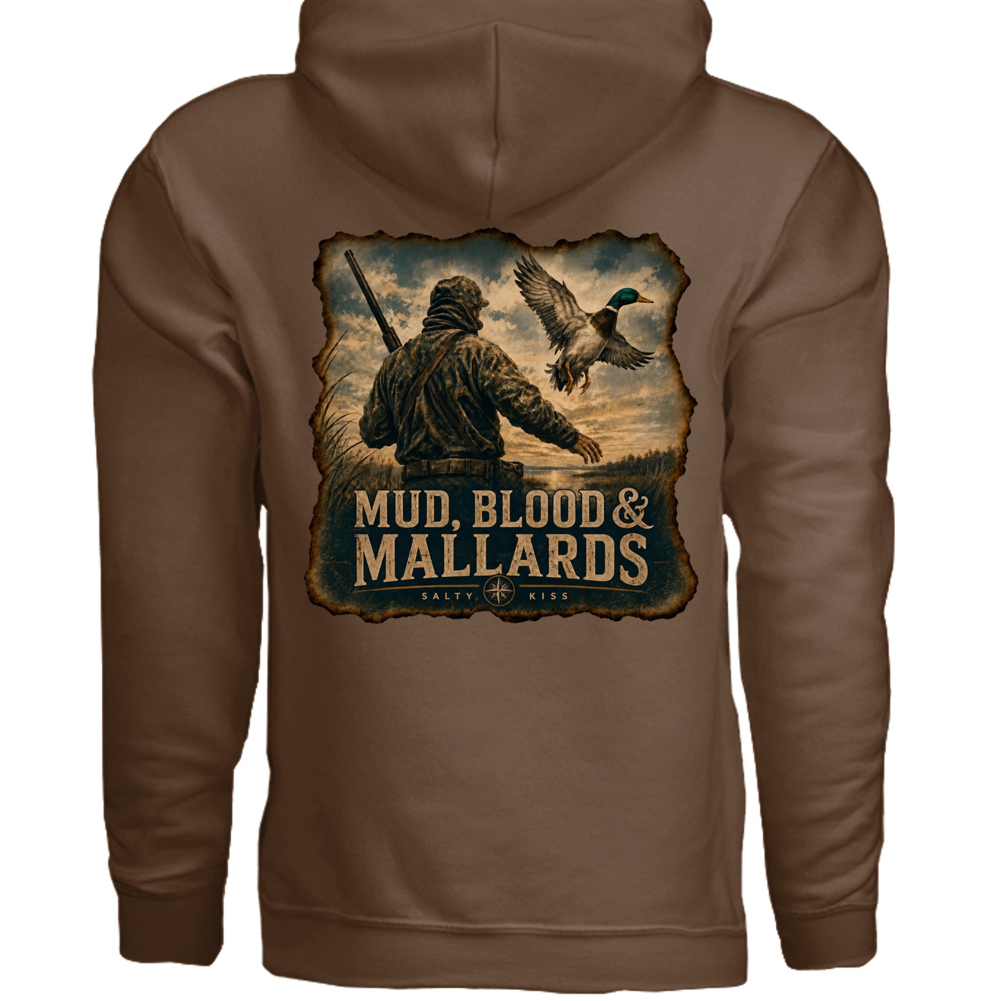 Men's Hunting Hoodie - Mud, Blood & Mallards by Salty Kiss coastal apparel