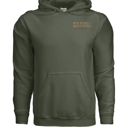 Men's Hunting Hoodie - Mud, Blood & Mallards by Salty Kiss coastal apparel