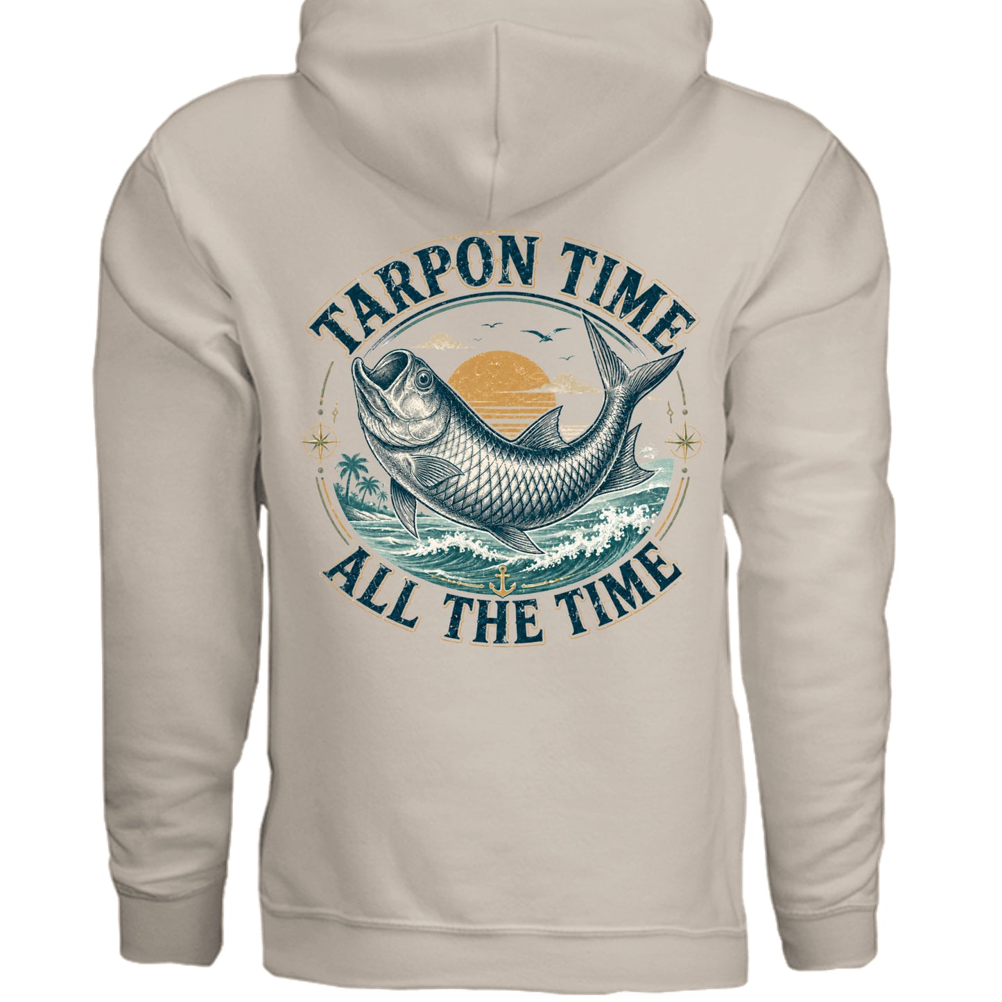 Men's Fishing Hoodie - Tarpon Time All The Time by Salty Kiss coastal apparel