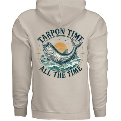 Men's Fishing Hoodie - Tarpon Time All The Time by Salty Kiss coastal apparel