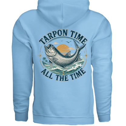 Men's Fishing Hoodie - Tarpon Time All The Time by Salty Kiss coastal apparel