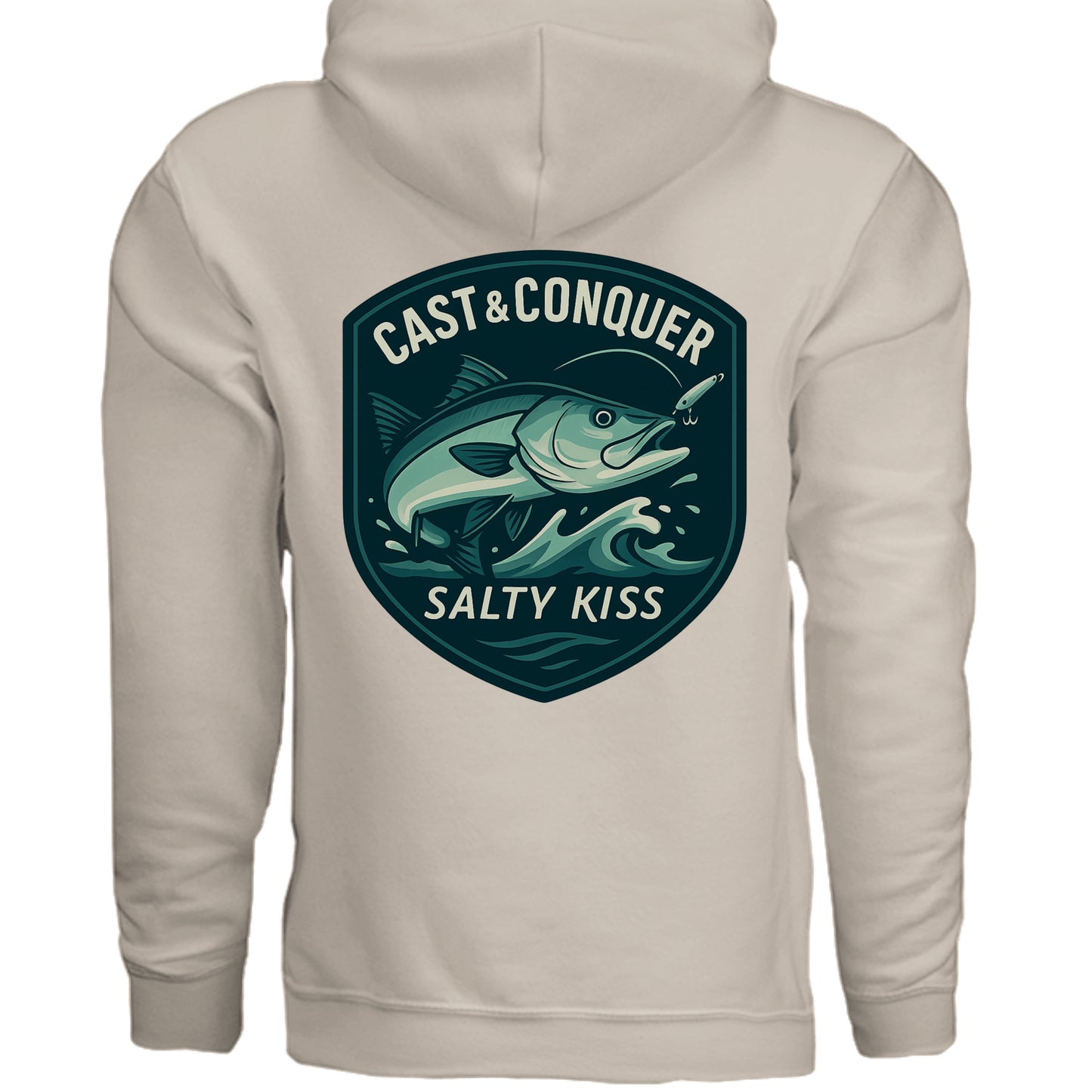 Men's Fishing Hoodie - Cast & Conquer by Salty Kiss coastal apparel