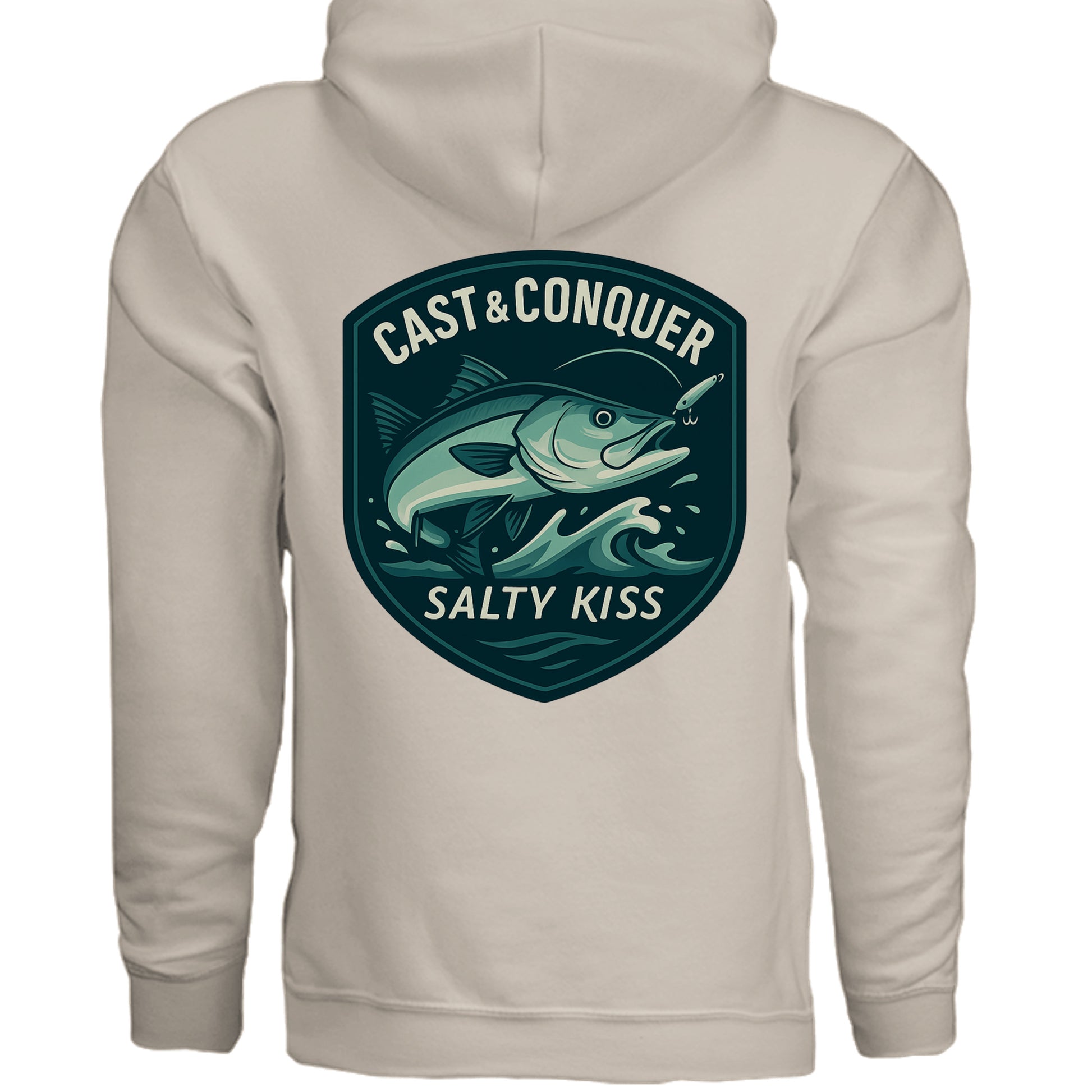 Men's Fishing Hoodie - Cast & Conquer by Salty Kiss coastal apparel