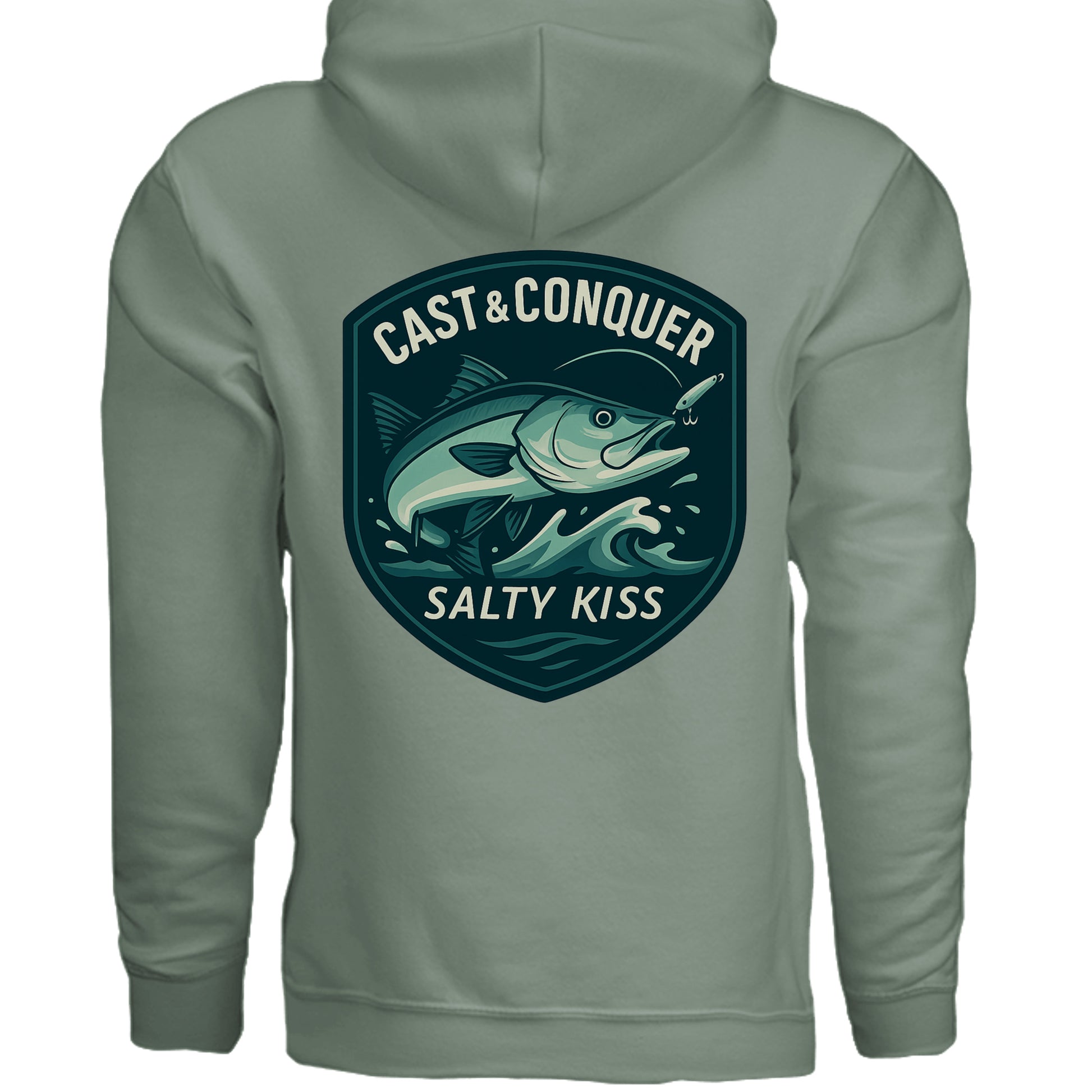 Men's Fishing Hoodie - Cast & Conquer by Salty Kiss coastal apparel