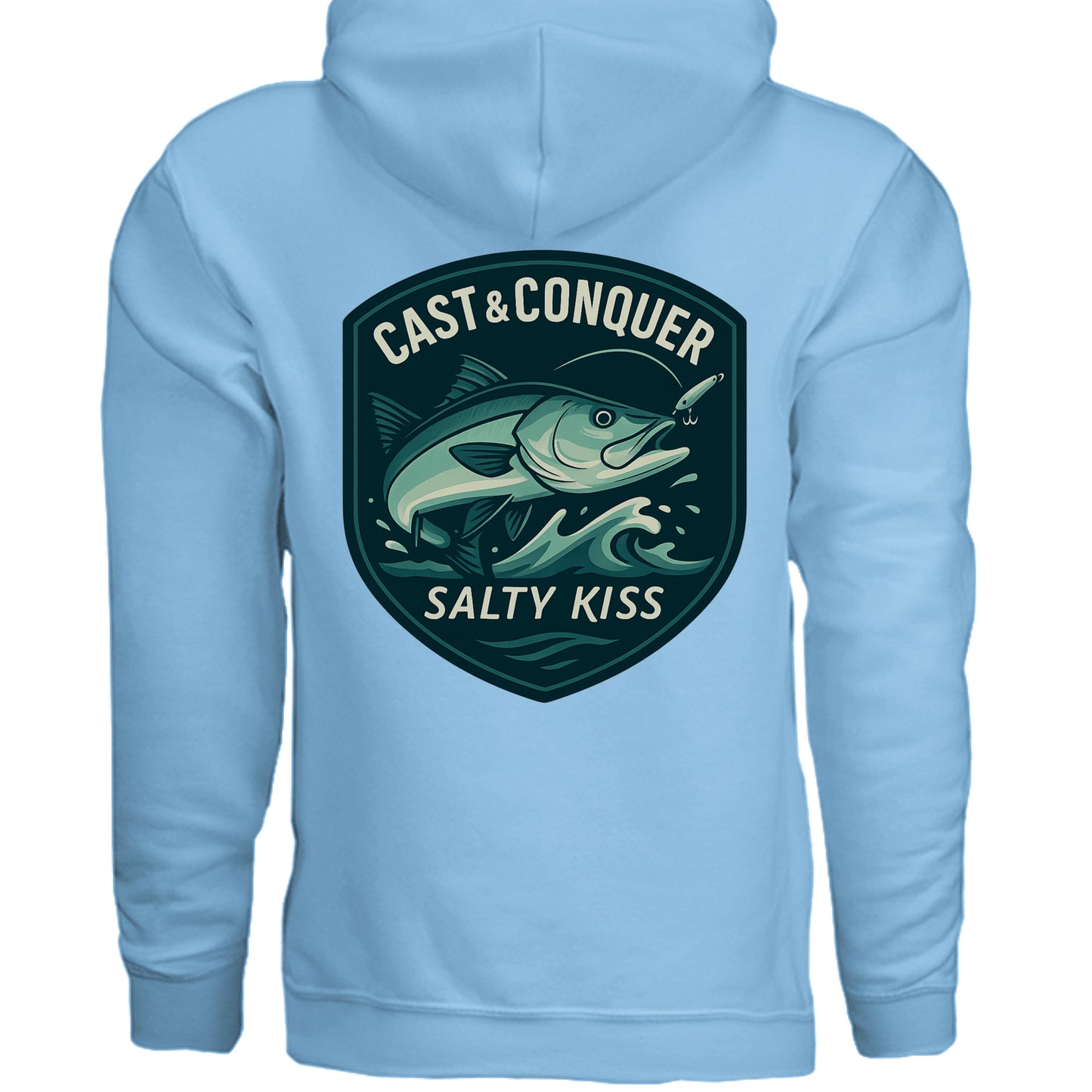 Men's Fishing Hoodie - Cast & Conquer by Salty Kiss coastal apparel