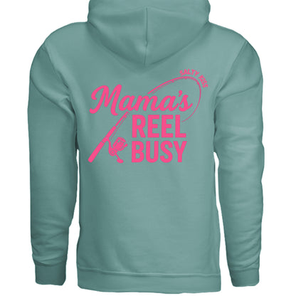 Women's Fishing Hoodie - Mama's Reel Busy by Salty Kiss coastal apparel