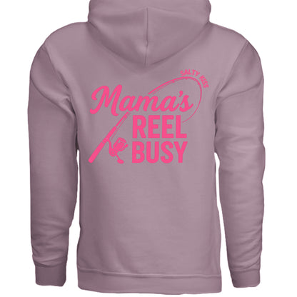 Women's Fishing Hoodie - Mama's Reel Busy by Salty Kiss coastal apparel
