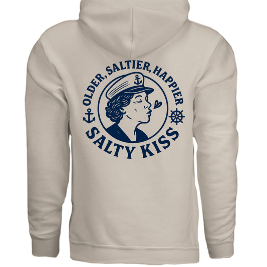 Women's Hoodie - Older, Saltier, Happier by Salty Kiss coastal apparel