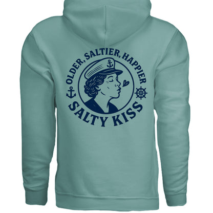 Women's Hoodie - Older, Saltier, Happier by Salty Kiss coastal apparel
