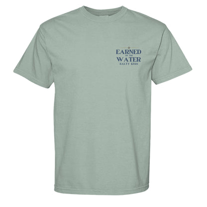 Men’s Fishing Tee – Earned on the Water Redfish by Salty Kiss coastal apparel
