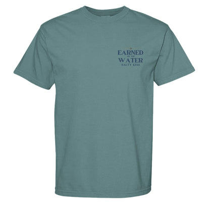 Men’s Fishing Tee – Earned on the Water Redfish by Salty Kiss coastal apparel
