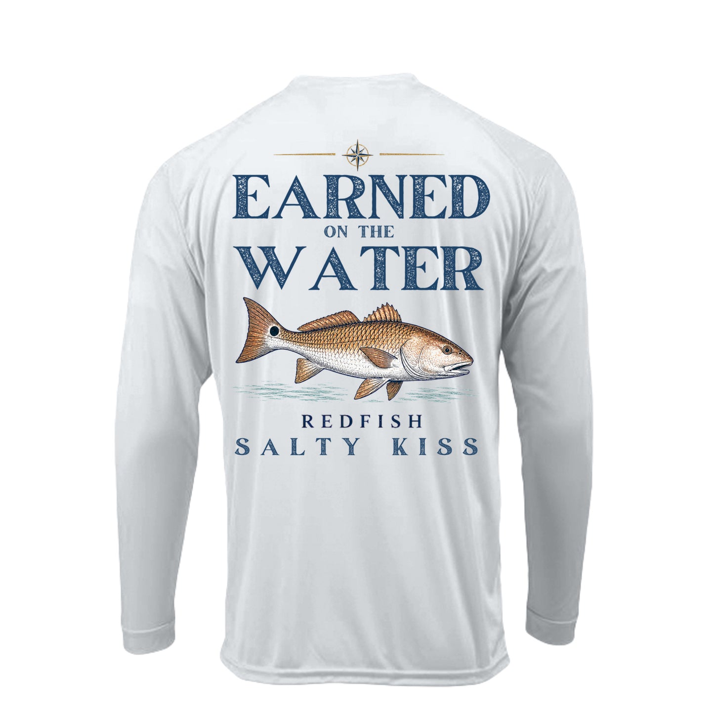 Men's UPF Performance Fishing Shirt - Earned on the Water Redfish by Salty Kiss coastal apparel