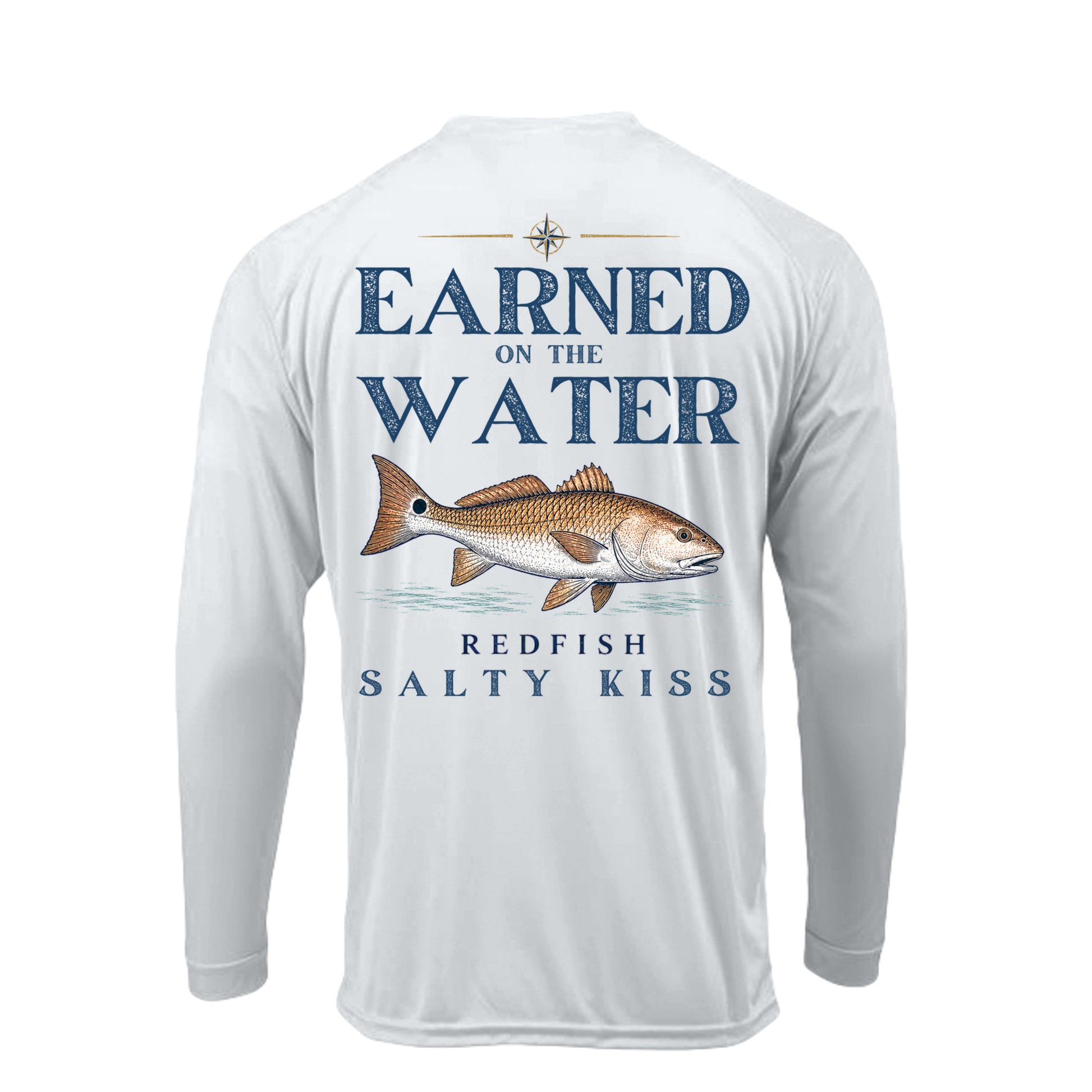 Men's UPF Performance Fishing Shirt - Earned on the Water Redfish by Salty Kiss coastal apparel