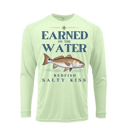 Men's UPF Performance Fishing Shirt - Earned on the Water Redfish by Salty Kiss coastal apparel