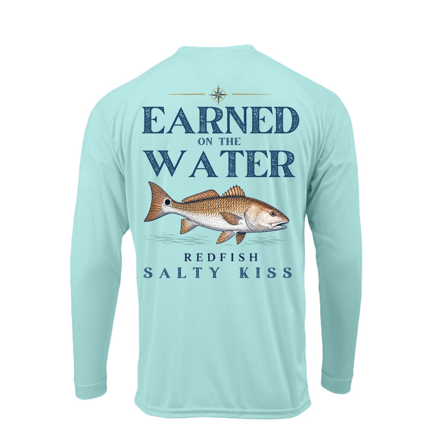 Men's UPF Performance Fishing Shirt - Earned on the Water Redfish by Salty Kiss coastal apparel