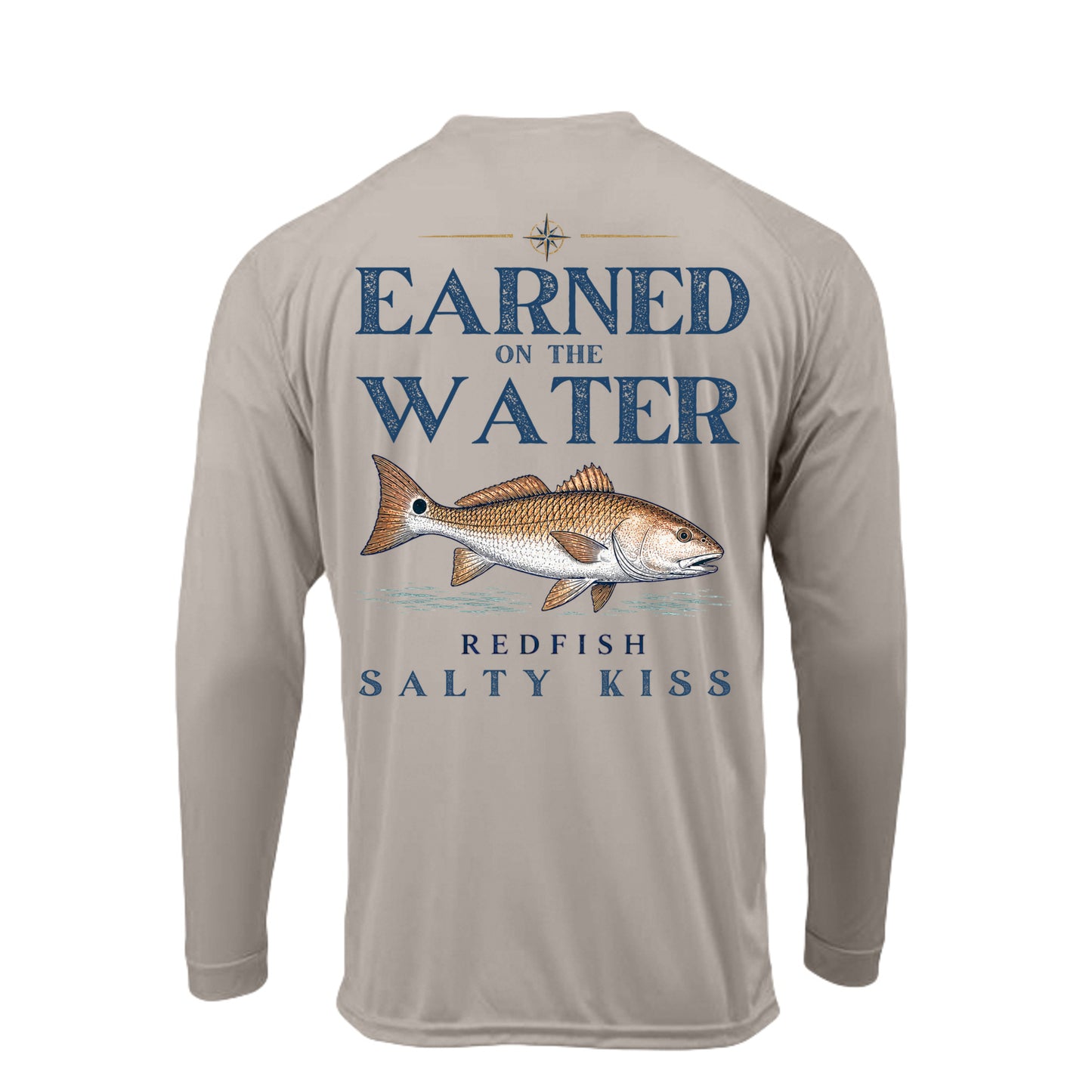 Men's UPF Performance Fishing Shirt - Earned on the Water Redfish by Salty Kiss coastal apparel