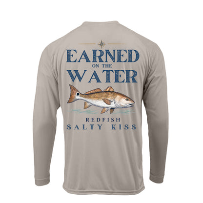 Men's UPF Performance Fishing Shirt - Earned on the Water Redfish by Salty Kiss coastal apparel