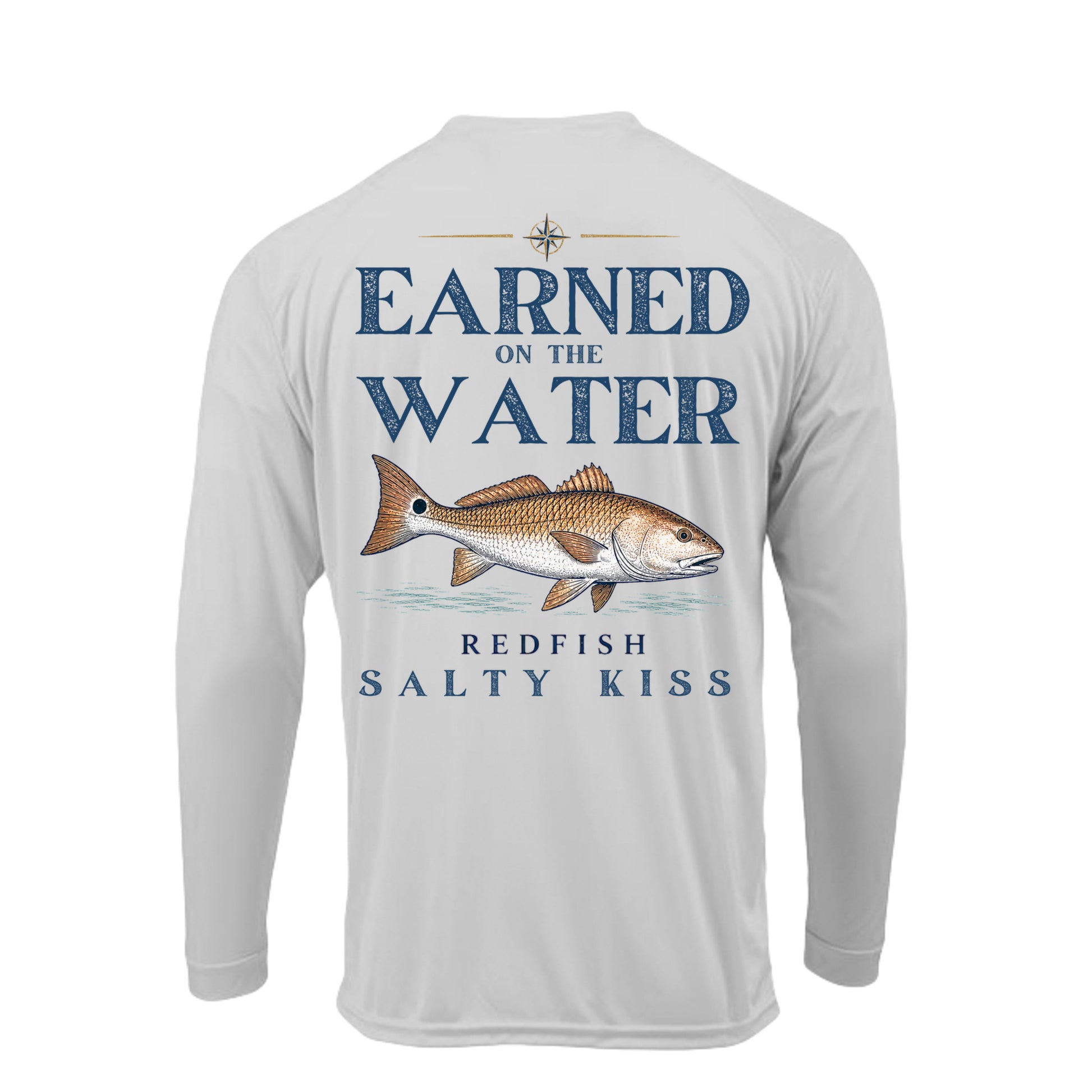 Men's UPF Performance Fishing Shirt - Earned on the Water Redfish by Salty Kiss coastal apparel