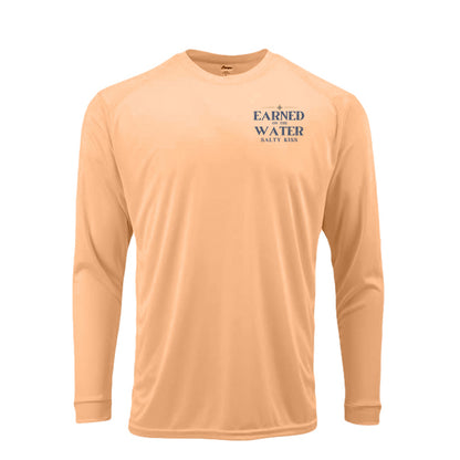 Men's UPF Performance Fishing Shirt - Earned on the Water Great White Shark by Salty Kiss coastal apparel