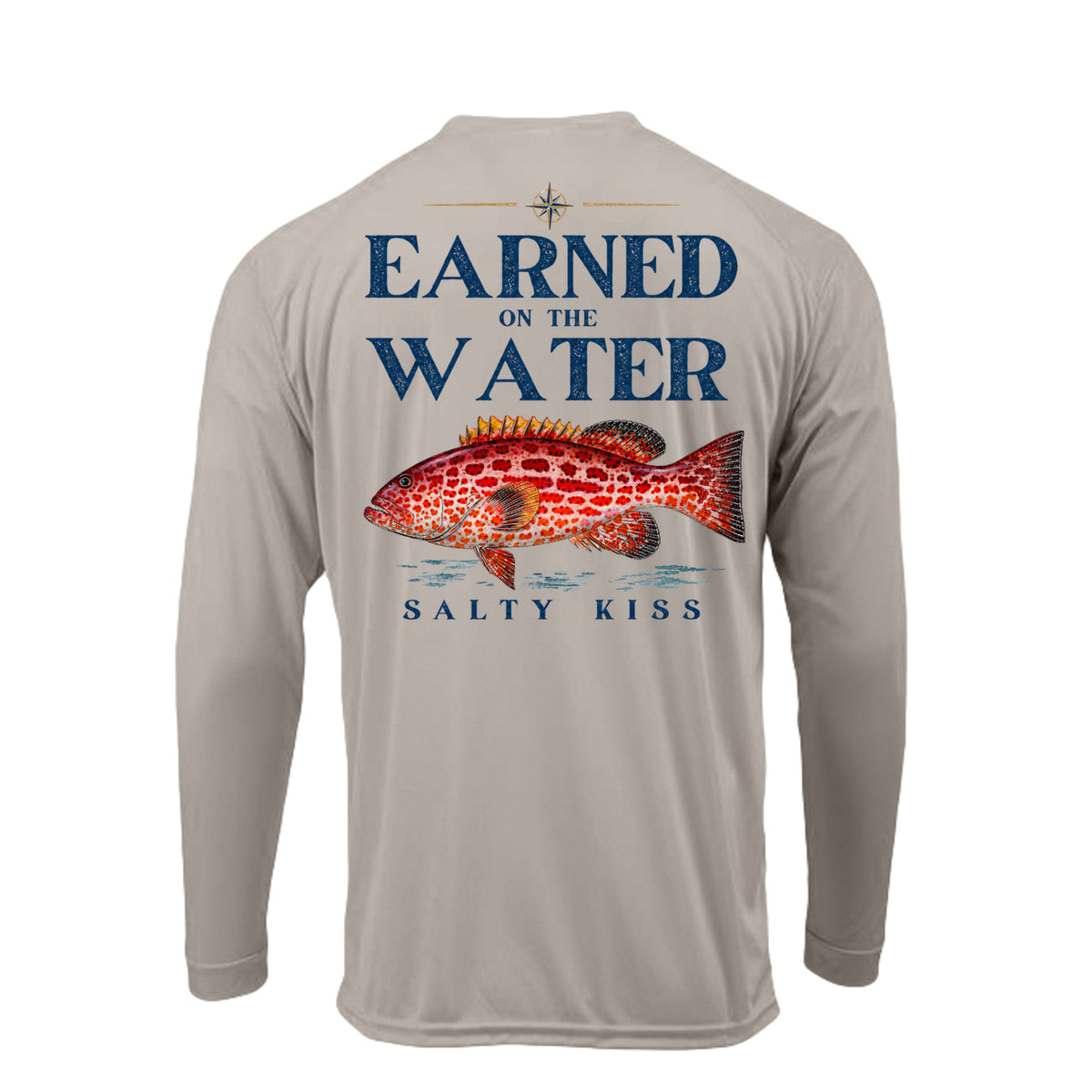 Men's UPF Performance Fishing Shirt - Earned on the Water Grouper by Salty Kiss coastal apparel