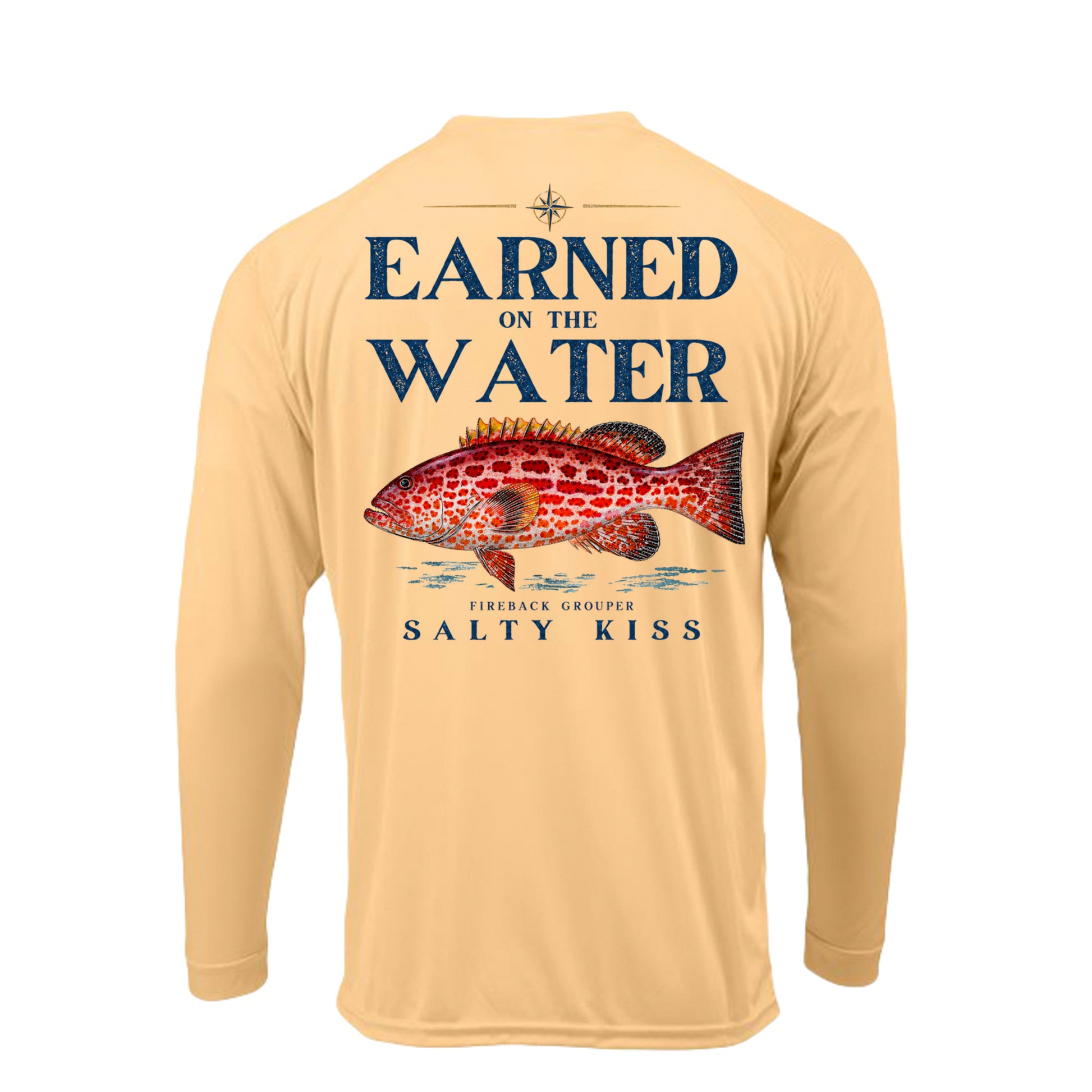 Men's UPF Performance Fishing Shirt - Earned on the Water Fireback Grouper by Salty Kiss coastal apparel
