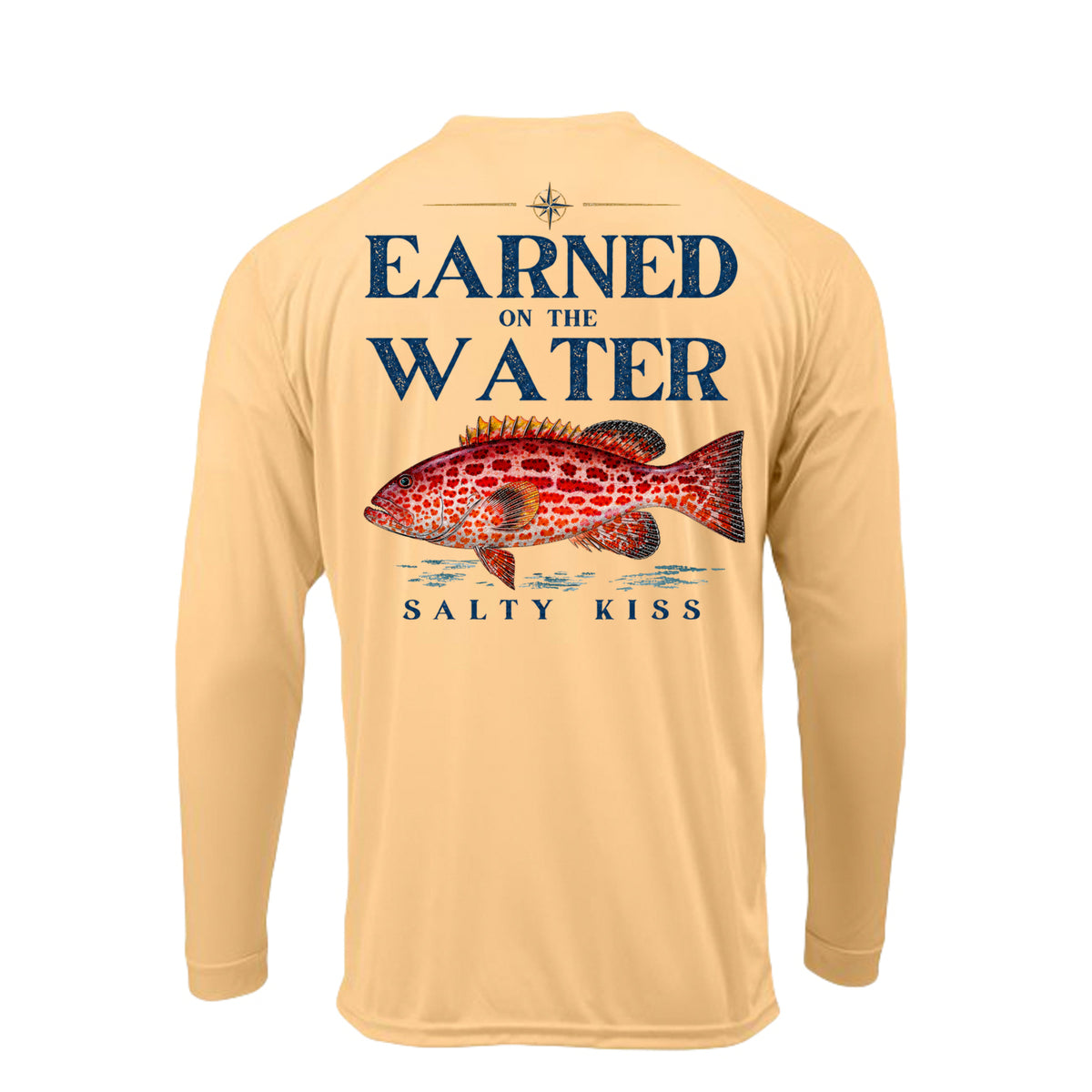 Men's UPF Performance Fishing Shirt - Earned on the Water Grouper by Salty Kiss coastal apparel