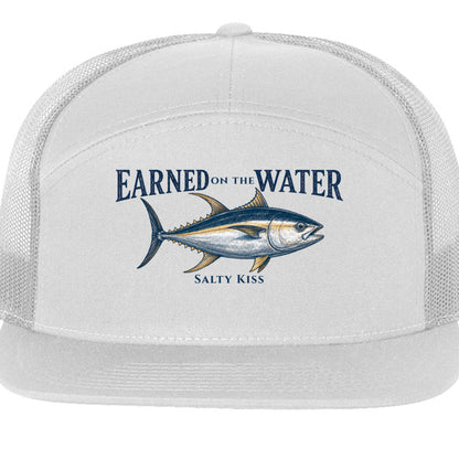 Earned on the Water Yellowfin Tuna- Richardson 168 7-Panel Trucker Cap by Salty Kiss coastal apparel